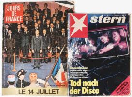 1974 Jours de France c. francia nyelvű magazin egy száma + 1988 Stern c. német nyelvű magazin egy sz...