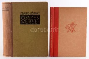 Szabó Lőrinc összes versei. 1922-1943. Bp.,1944, Új Idők, (Singer és Wolfner), 695+1 p. 2. kiadás. K...