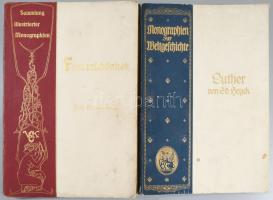 Künstler-Monographien sorozat 9 kötete: Eugen Bracht, Rethel, Stuck, Kaulbach, Franz Krüger, A[dolf]...