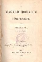 Jámbor Pál: 
A magyar irodalom története. I-II. kötet. [Teljes, egybekötve.]
Pest, 1864. Ráth Mór ...
