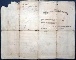 Obsitlevél, 1859. - Német nyelvű leszerelő levél a krakkói székhelyű császári-királyi Prinz Wilhelm ...