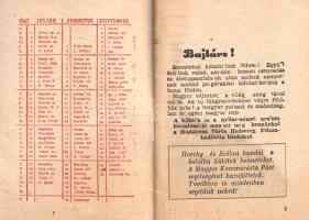 Hadifogoly zsebkönyv. A Magyar Kommunista Párt tájékoztatója hazatért hadifoglyok részére.
Budapest...