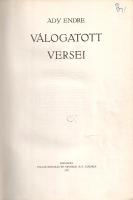 Ady Endre: 
Ady Endre válogatott versei. (Számozott.)
Budapest, 1921. Pallas Irodalmi és Nyomdai R...