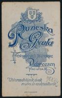 cca 1910-1920 Kislány portréja, vizitkártya Ruzicska Gyula debreceni (Piac u. 32., Szedlák ház) műte...