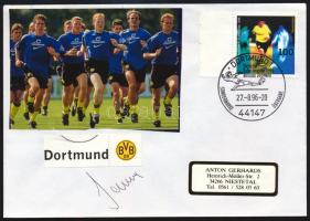 Matthias Sammer a Dortmund labdarúgócsapat aranylabdás játékosának autográf aláírása alkalmi bélyegz...