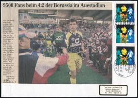 Michael Rummenige a Borussia Dortmund labdarúgócsapat aranylabdás játékosának autográf aláírása alka...