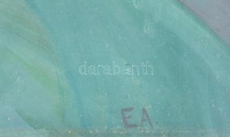 EA jelzéssel: Dombos táj. Tempera, papír. Üvegezett, sérült fakeretben. 56x66 cm