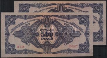 1945. 500P (2x) egymásutáni sorszámmal T:I