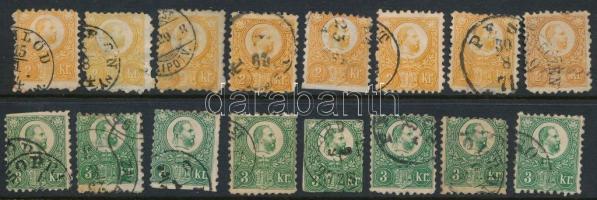 1871 Réznyomat 8 db sor színváltozatokkal és hírlapbélyegekkel (280.000+)