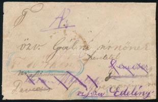 1885.jan.28. Kisalakú levél 5kr okmánybélyeggel bérmentesítve "EDELÉNY" - "DEVECSER&q...