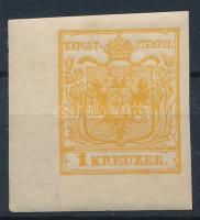 1850 Újnyomat 1kr nagyon szép ívsarki darab!