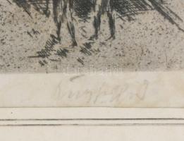 Olvashatatlan jelzéssel: Karlsruhe, részlet, 1920-40 körül. Rézkarc, papír. Üvegezett fakeretben, 31...