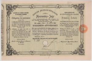 1917. Budapest "Magyar Jelzálog-Hitelbank" nyeremény jegye, francia-magyar-német nyelven T...