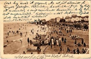 1930 Grado, Spiaggia / beach, bathers (wet damage)