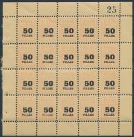 ~1944 Pesti Izraelita Hitközség Ifjúsági Csoportja 50f tagsági bélyegek 25-ös sorszámmal, 20-as kisí...