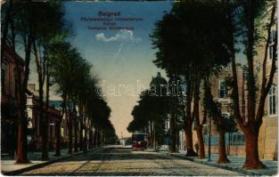 1917 Beograd, Belgrade, Belgrád; Közlekedésügyi minisztérium, villamos. Vasúti levelezőlapárusítás 4...