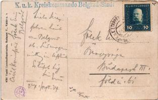 1917 Beograd, Belgrade, Belgrád; Közlekedésügyi minisztérium, villamos. Vasúti levelezőlapárusítás 4...