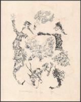 Banga Ferenc (1947-): A Duna partján. Lito-ofszet, papír, jelzett, művészpéldány E.A. II/XX számozás...