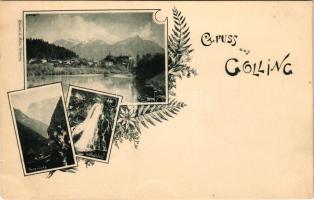 Golling an der Salzach, Wasserfall, Pass-Lueg. Würthle &amp; Sohn. Art Nouveau, floral