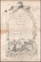 Jelzés nélkül, XIX. sz. vége/XX. sz. eleje: Jelenet katonákkal és puttókkal (oklevél- vagy plakátter...