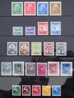 1913-1953 Magyar gyűjtemény, benne 1.225 db bélyeg (sorkkal), 23 db blokk, 4 db 10-es kisív, 1 emlék...
