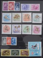 1950-1964 Magyar gyűjtemény, benne 812 db bélyeg (sorokkal) + 50 db blokk, 47 lapos Hagner gyűrűs be...
