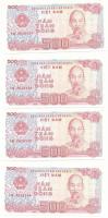 Vietnám 1988. 500D (4x) sorszámkövetők "LH 8656934 - LH 8656937" T:UNC
Vietnam 1988. 500 ...