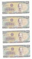 Vietnám 1988. 1000D (4x) sorszámkövető "RM 7606351 - RM 7606354" T:UNC
Vietnam 1988. 1000...
