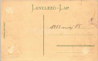 1913 Vízakna, Salzburg, Ocna Sibiului; Rákóczi tó. Takáts Jenő kiadása / spa, lake (Rb)