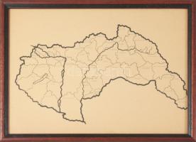 cca 1943 Magyarország térképe a II. világháború folyamán visszacsatolt területekkel (Felvidék, Kárpá...