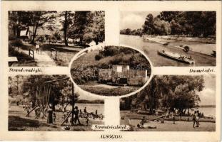 1944 Alsógöd (Göd), Strandvendéglő, Duna részlet, játszótér (Rb)