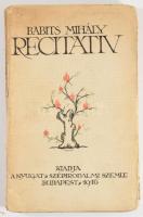Babits Mihály: Recitativ. Bp., 1916, Nyugat, 131+5 p. 1. kiadás. A borítón Falus Elek (1884-1950) gr...
