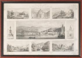 Albert Rieger (1834-1905) - Paul Ahrens: Fiume látványosságai, acélmetszet, papír, jelzett a metszet...