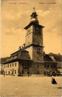 1913 Brassó, Kronstadt, Brasov; Városház, üzletek. W. L. 113. / town hall, shops (Rb)