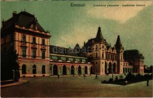 Temesvár, Timisoara; Józsefvárosi pályaudvar, vasútállomás / Bahnhof / Iosefin, railway station (Rb)