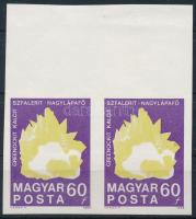1969 100 éves a Magyar Állami Földtani Intézet 60f ívszéli vágott pár fekete színnyomat nélkül (80.0...