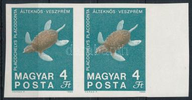 1969 100 éves a Magyar Állami Földtani Intézet 4Ft ívszéli vágott pár fekete színnyomat nélkül (80.0...