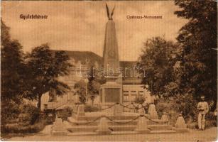 Gyulafehérvár, Alba Iulia; Custozza emlék. Schäser Ferencz kiadása / Custozza Monument (szakadás / t...