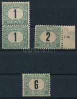 1903 Zöldportó I. 1f pár + 2f és 6f 11 1/2 fogazással (76.000)