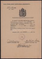 1942 Bp., Kubányi Péter Pál 3 db igazolása, közte származási