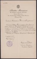 1910 Boromisza Tibor (1840-1928) szatmári püspök autográf aláírása