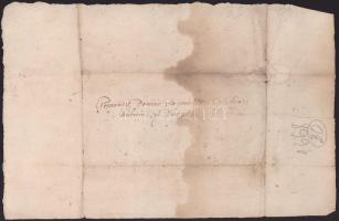 1668 Szenthe Bálint alnádor, aranysarkantyús lovag nevében írt irat kissé későbbi egyszerű másolata....