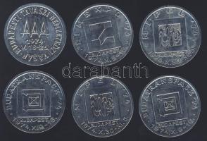 1974. 6db "Hungexpo" ffém emlékérem T:1,2