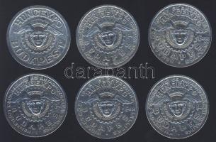 1974. 6db "Hungexpo" ffém emlékérem T:1,2