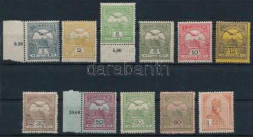1913 11 db Turul bélyeg fekvő vízjellel, luxus minőségben