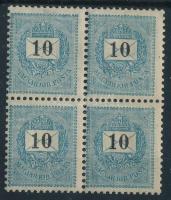 1889 10kr négyestömb 12: 11 3/4 fogazással