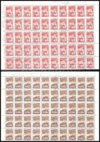 1966-1967 Repülő VII. + 1968-as Kiegészítő érték hajtott ívekben, benne a tévnyomat is (40.000)