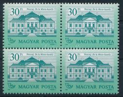 1987 Kastélyok 30Ft négyestömb matt-fényes, 12 : 11 1/2 fogazás