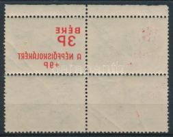 1945 Béke 3P/20f négyestömb gépszínátnyomattal (ráncok / creases)