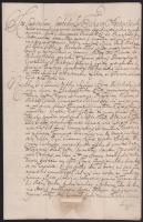 1741 Egeri káptalan által kiállított szerződés Mohay Pál részére, két beírt oldalon a káptalan papír...